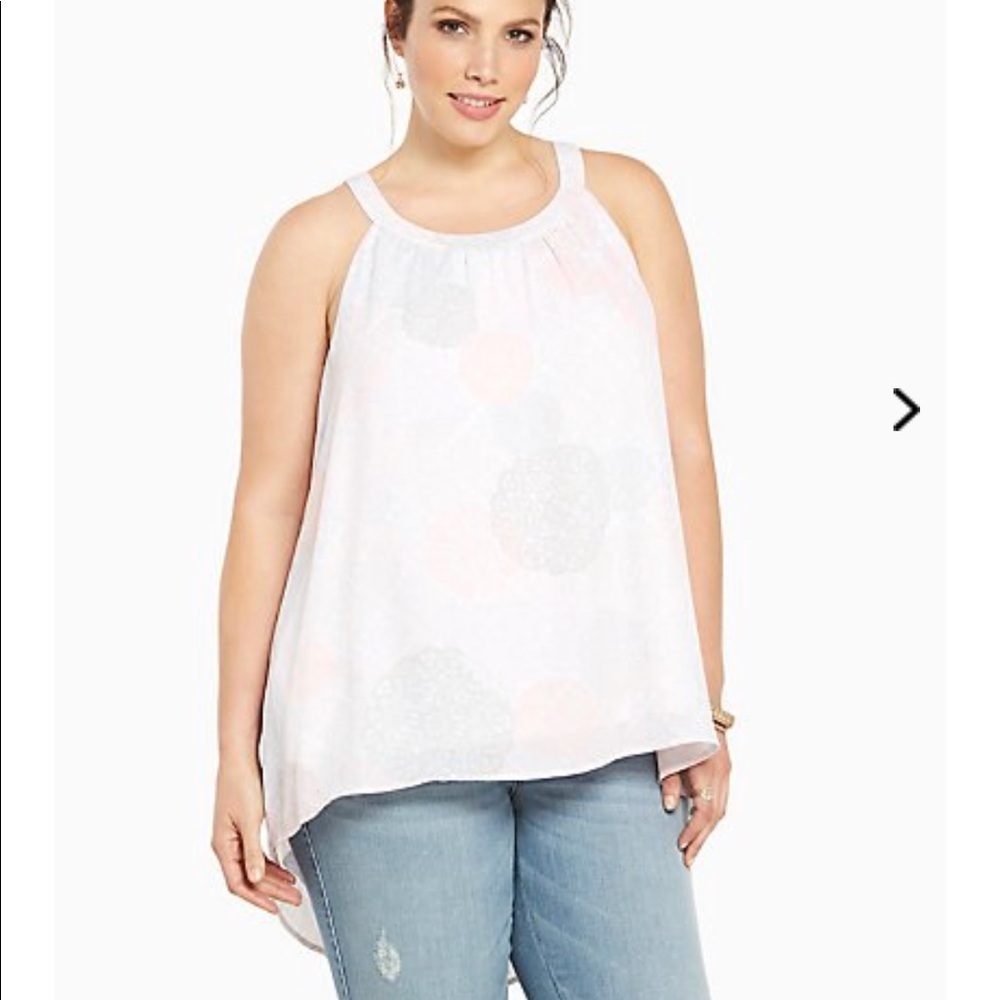 Torrid Geosphere patterned hi-low top